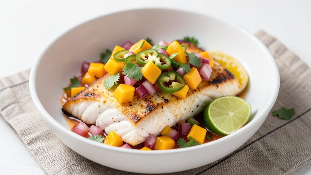Baked Fish With Mango Salsa Recipe: Tropical Zing Meets Flaky Perfection