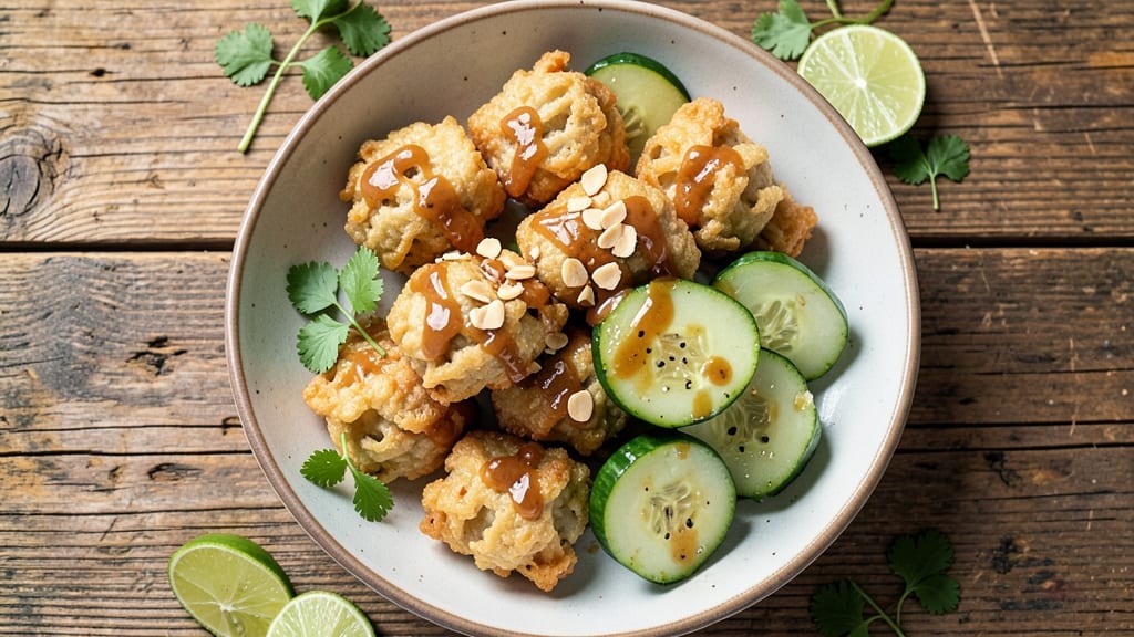 Dumpling and Smashed Cucumber Salad With Peanut Sauce Recipe: Crunchy, Creamy, Nutty Balance in 25 Minutes