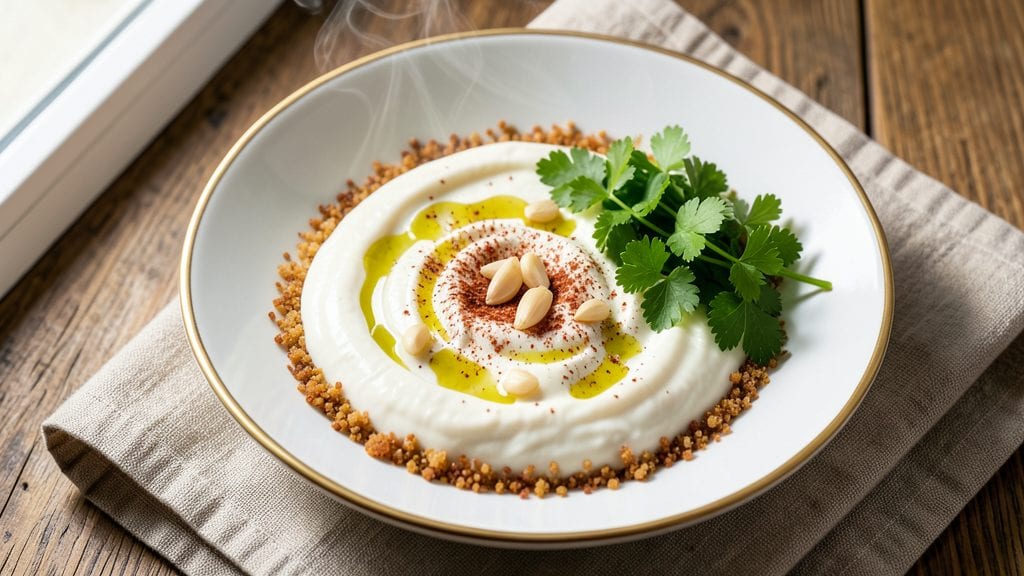 Shacha Sauce Recipe: Smoky Garlic-Yogurt Dip With Crispy Herb Topping